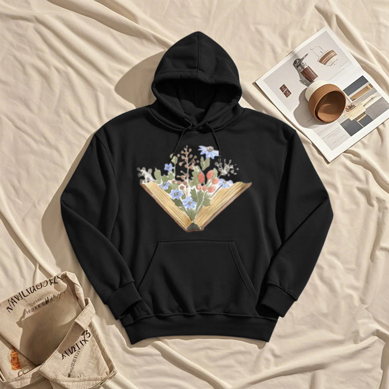 Garden In The Books Fleece Lined Hoodie Comfy Hooded Sweatshirts