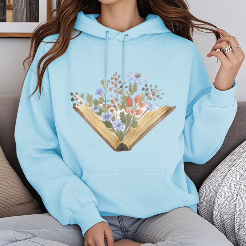 Garden In The Books Fleece Lined Hoodie Comfy Hooded Sweatshirts