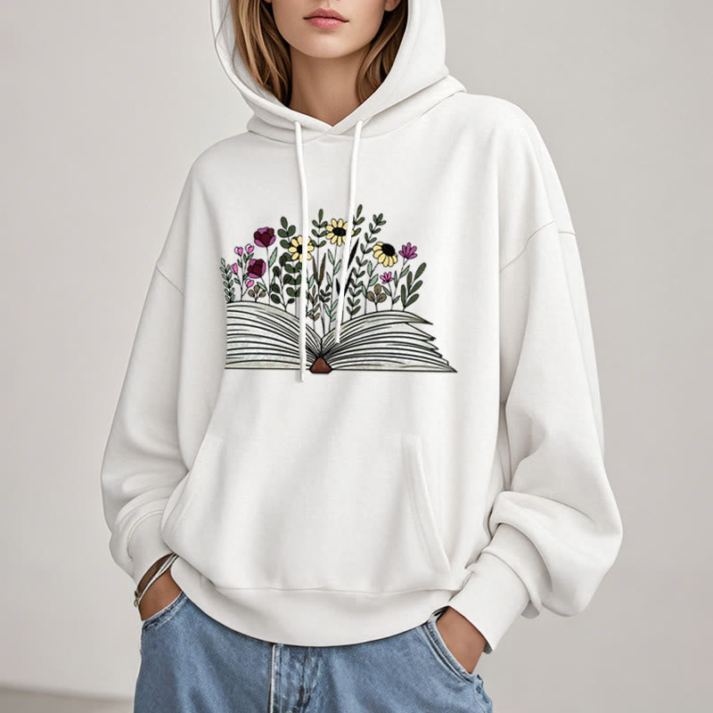 Flowering Shrubs In The Books Fleece Lined Hoodie Comfy Hooded Sweatshirts