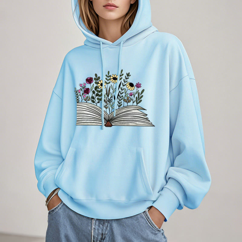 Flowering Shrubs In The Books Fleece Lined Hoodie Comfy Hooded Sweatshirts