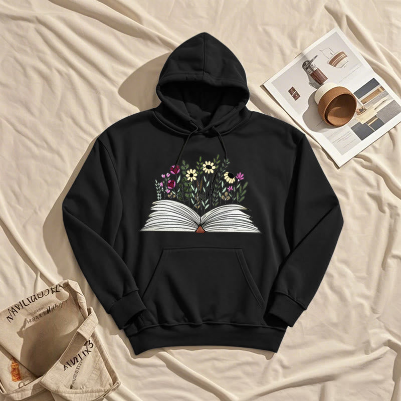 Flowering Shrubs In The Books Fleece Lined Hoodie Comfy Hooded Sweatshirts