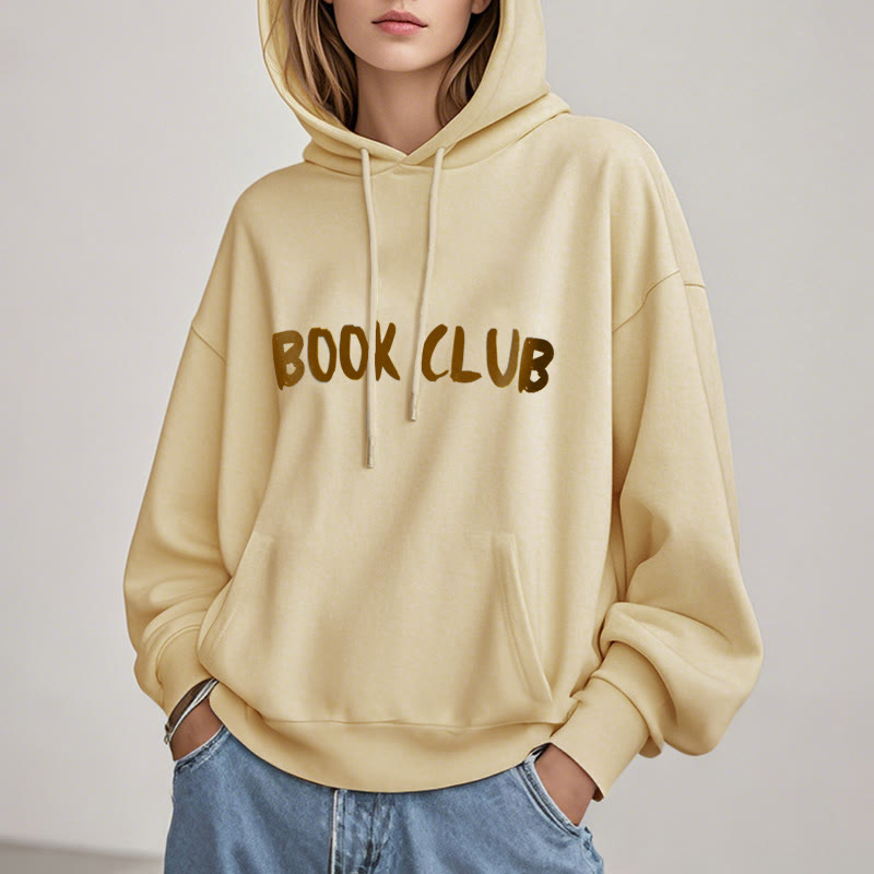 Book Club Words Fleece Lined Hoodie Comfy Hooded Sweatshirts