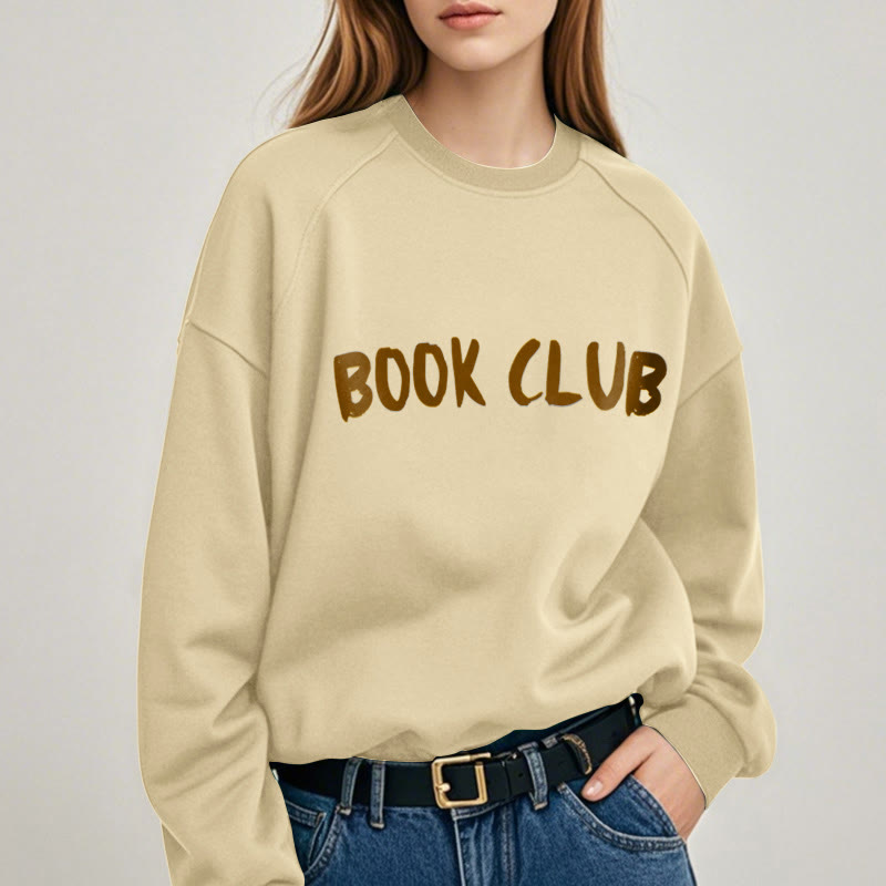 BOOK CLUB Solid Color Womens Crewneck Sweatshirt Pullover