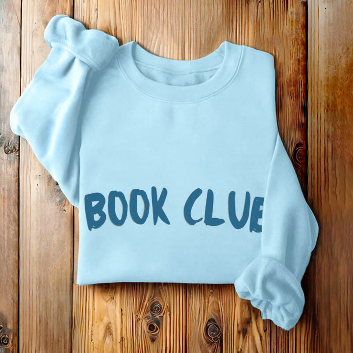 BOOK CLUB Solid Color Womens Crewneck Sweatshirt Pullover