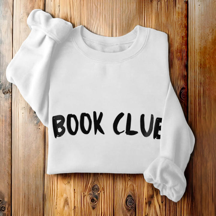 BOOK CLUB Solid Color Womens Crewneck Sweatshirt Pullover