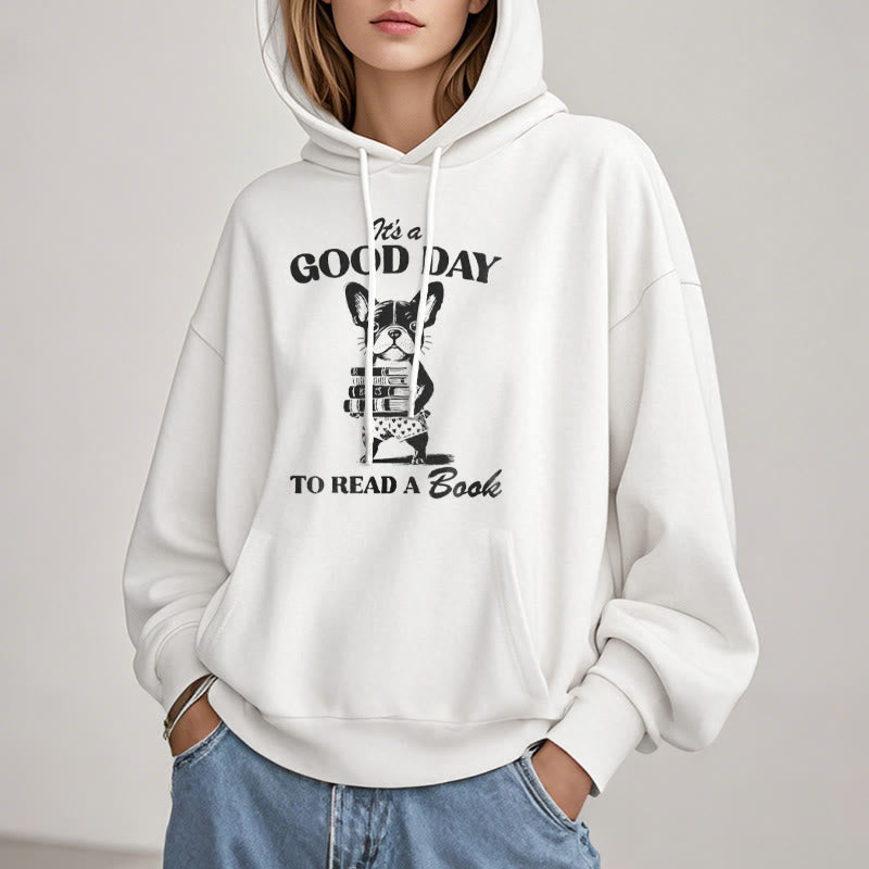 Good Day Reading Fleece Lined Hoodie Comfy Hooded Sweatshirts