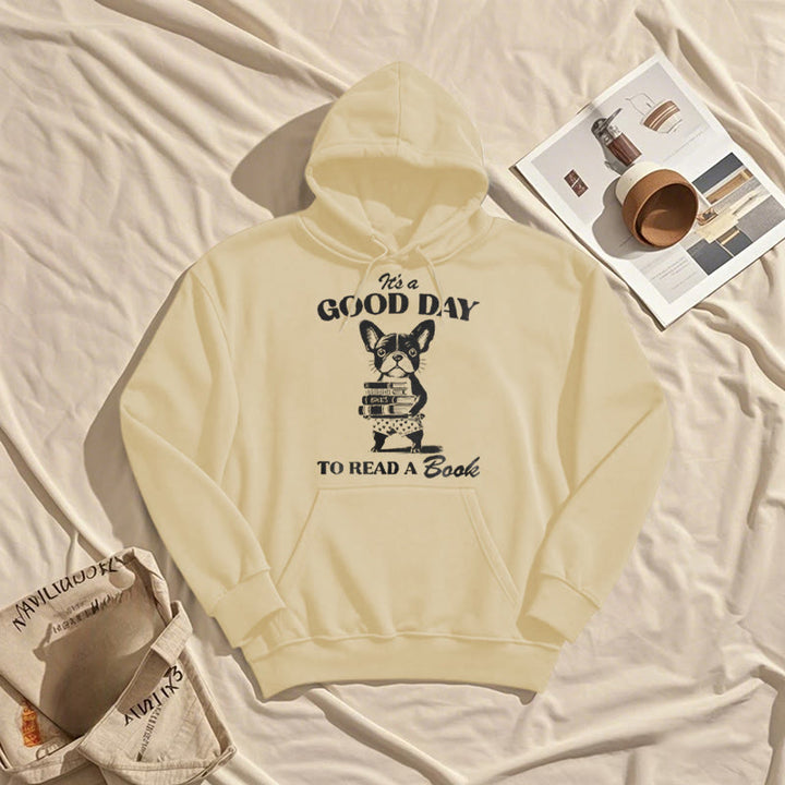 Good Day Reading Fleece Lined Hoodie Comfy Hooded Sweatshirts