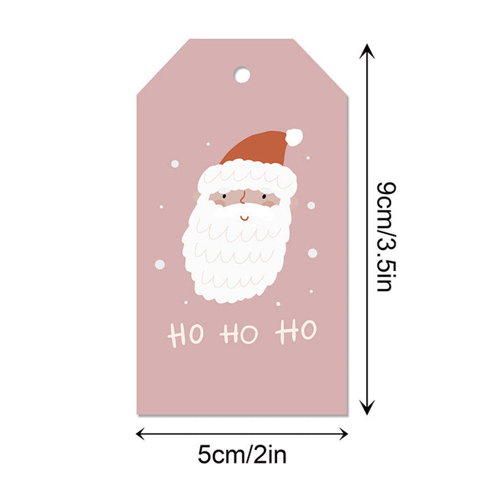 60pcs Set Merry Christmas Greeting Words Gift Tag With Rope