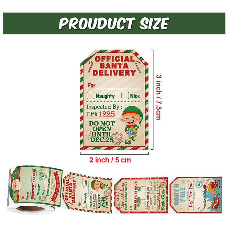 Christmas Label Theme Sticker Roll Special-Shaped Sealing Sticker