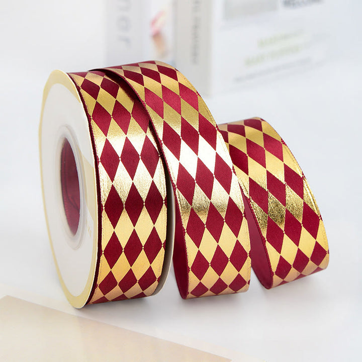 Rhombus Wrapping Ribbon For Holiday Gift Box Packing Decor