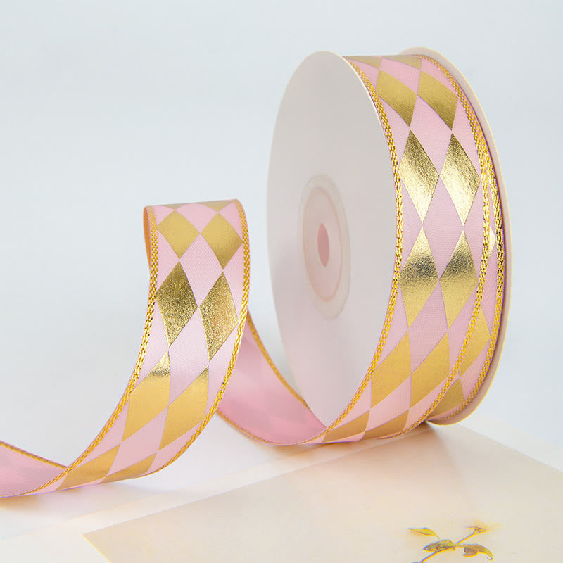 Rhombus Wrapping Ribbon For Holiday Gift Box Packing Decor