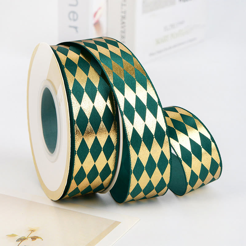 Rhombus Wrapping Ribbon For Holiday Gift Box Packing Decor