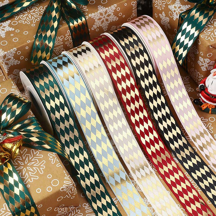 Rhombus Wrapping Ribbon For Holiday Gift Box Packing Decor