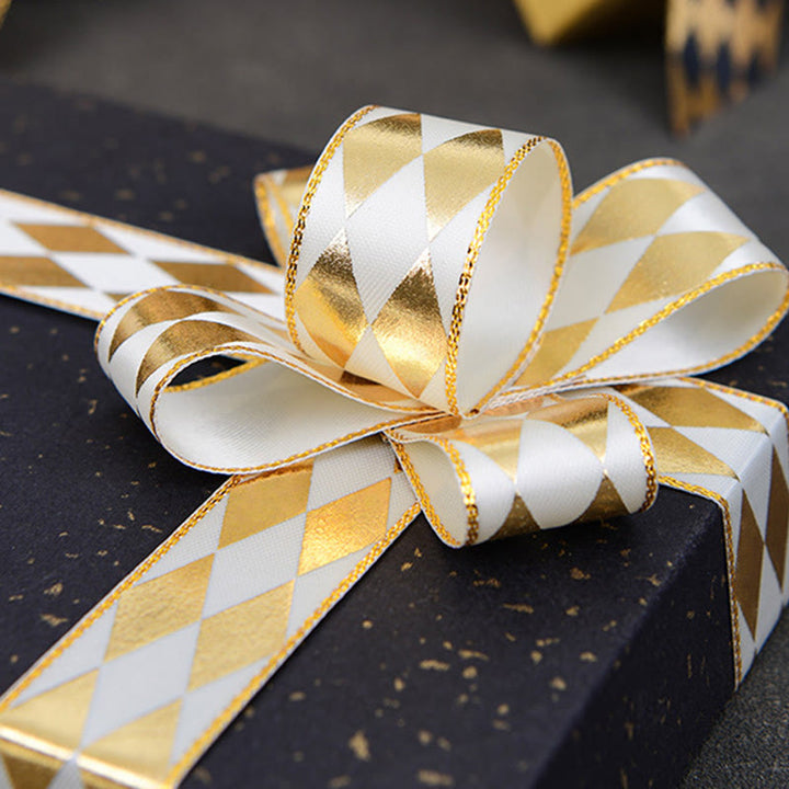 Rhombus Wrapping Ribbon For Holiday Gift Box Packing Decor