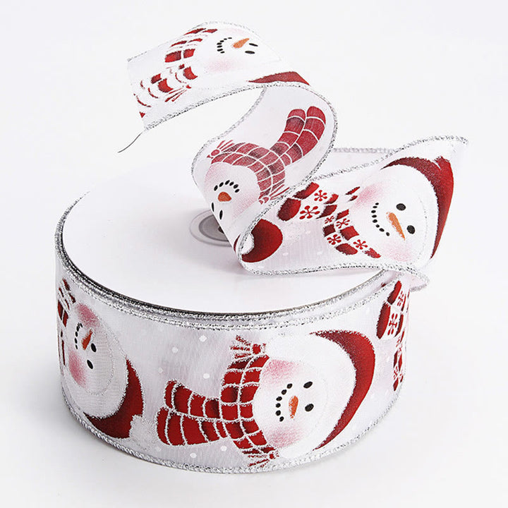 Christmas Pattern Wrapping Ribbon For Gift Box Packing Decor