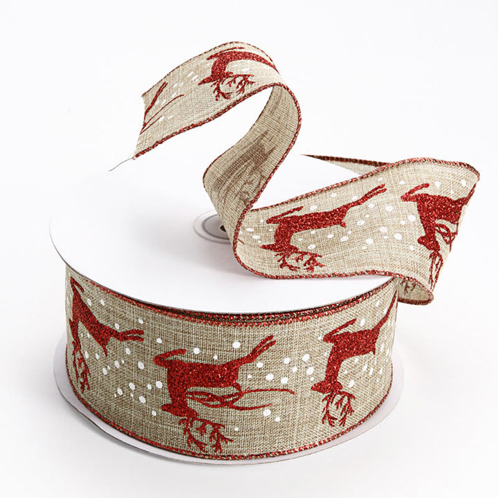 Christmas Pattern Wrapping Ribbon For Gift Box Packing Decor