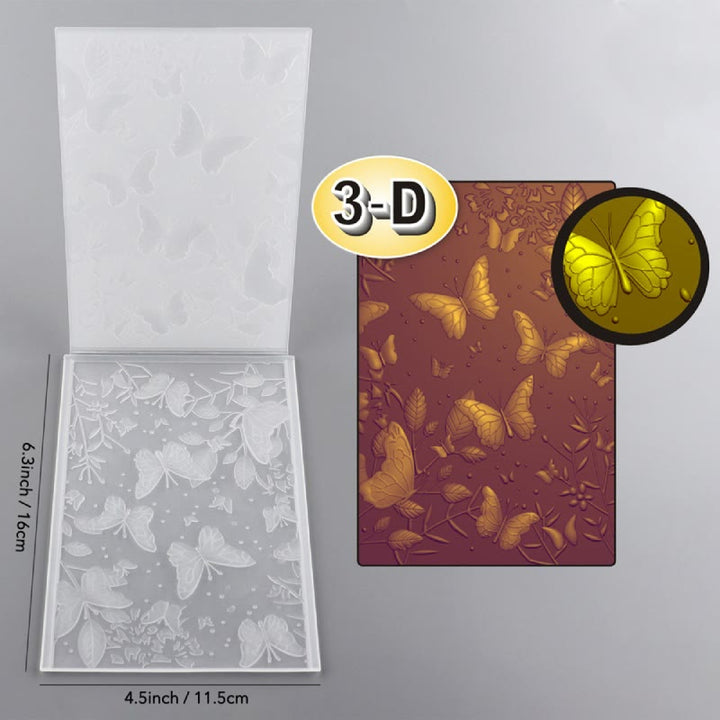 3D Embossed Folder Vivid Butterfly Texture Design For Journal Card Making