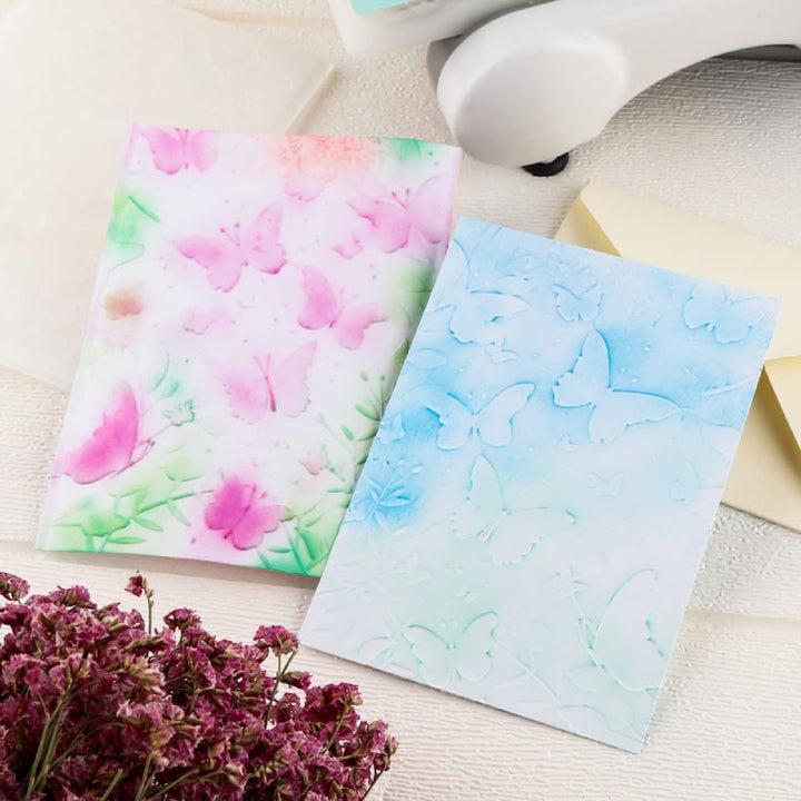 3D Embossed Folder Vivid Butterfly Texture Design For Journal Card Making