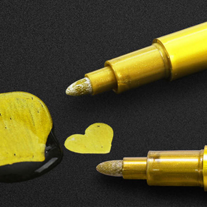 12 Colors Set Metal Painting Pen For Drawing Hard Nib Marker