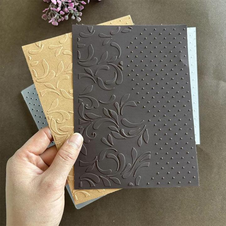 3D Embossed Folder Plant Texture Design For Journal Card Making