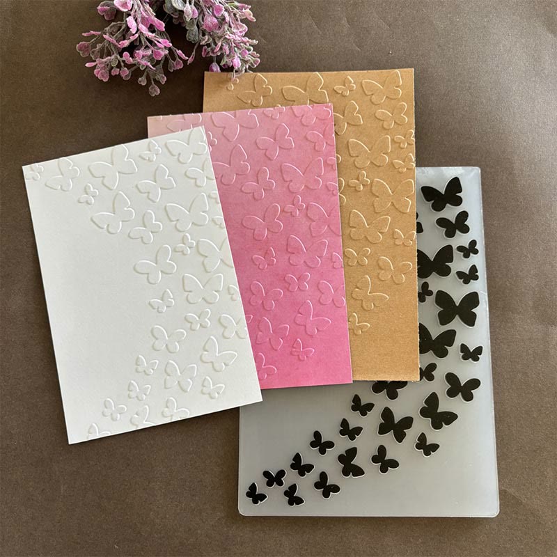 3D Embossed Folder Plant Texture Design For Journal Card Making