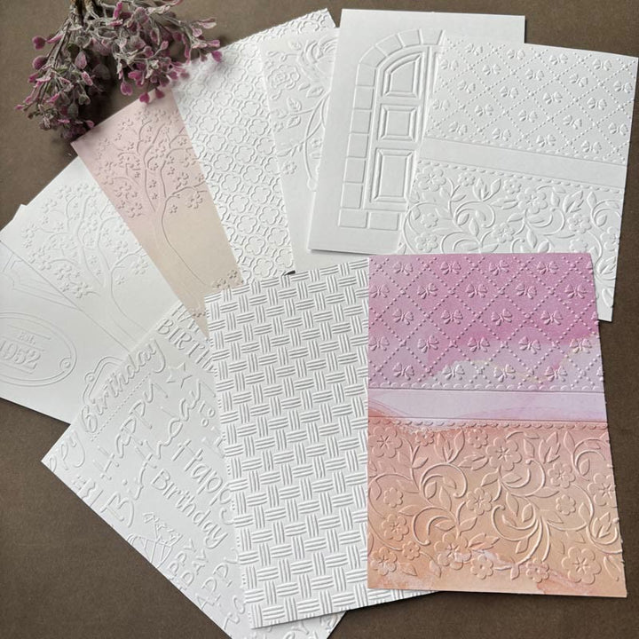 3D Embossed Folder Plant Texture Design For Journal Card Making