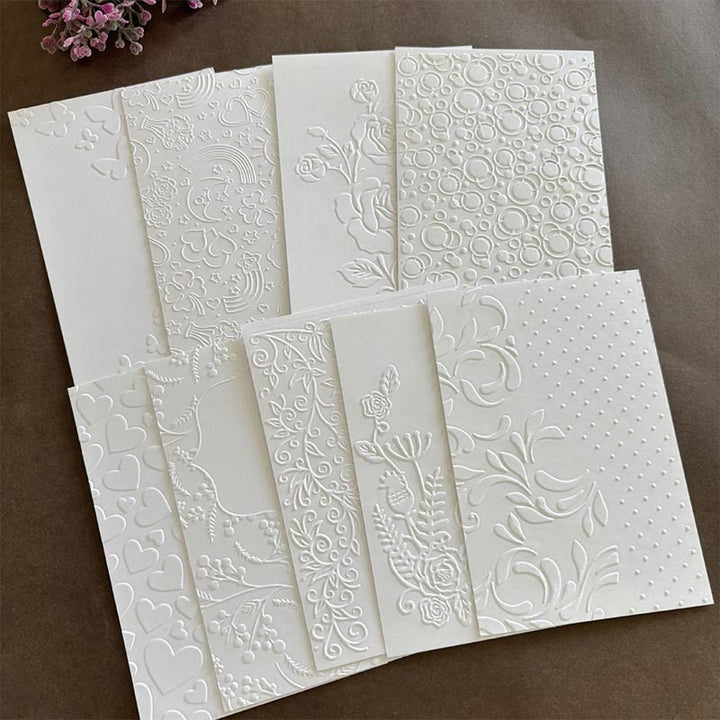 3D Embossed Folder Plant Texture Design For Journal Card Making