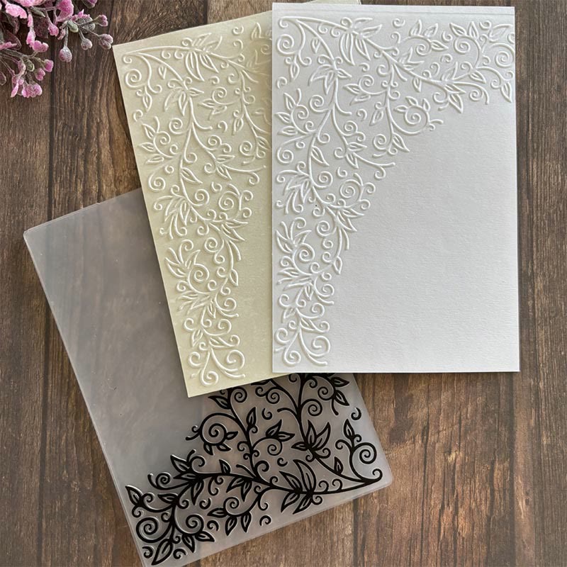 3D Embossed Folder Plant Texture Design For Journal Card Making