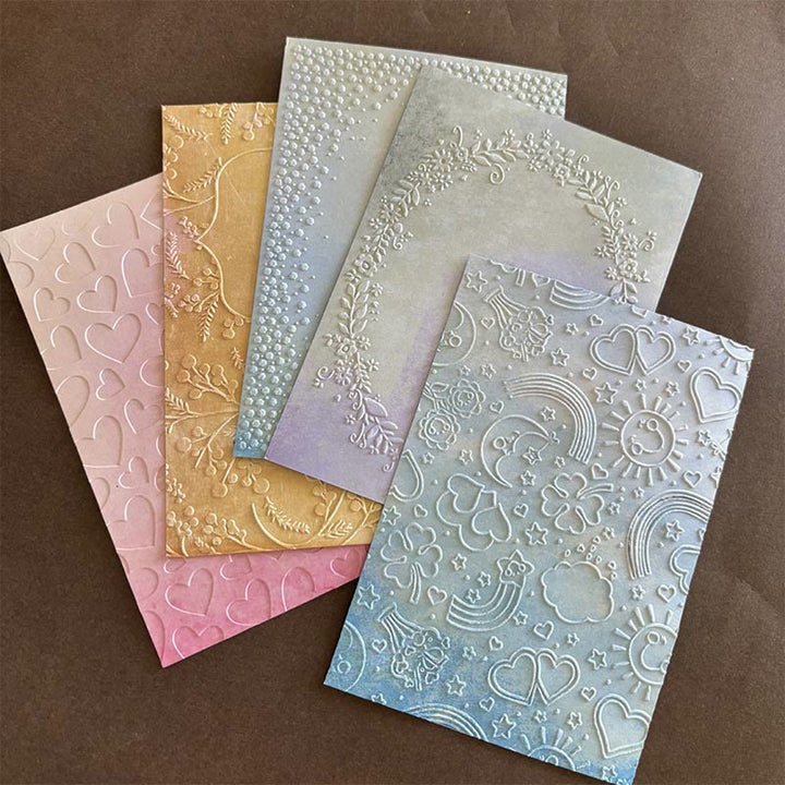 3D Embossed Folder Plant Texture Design For Journal Card Making