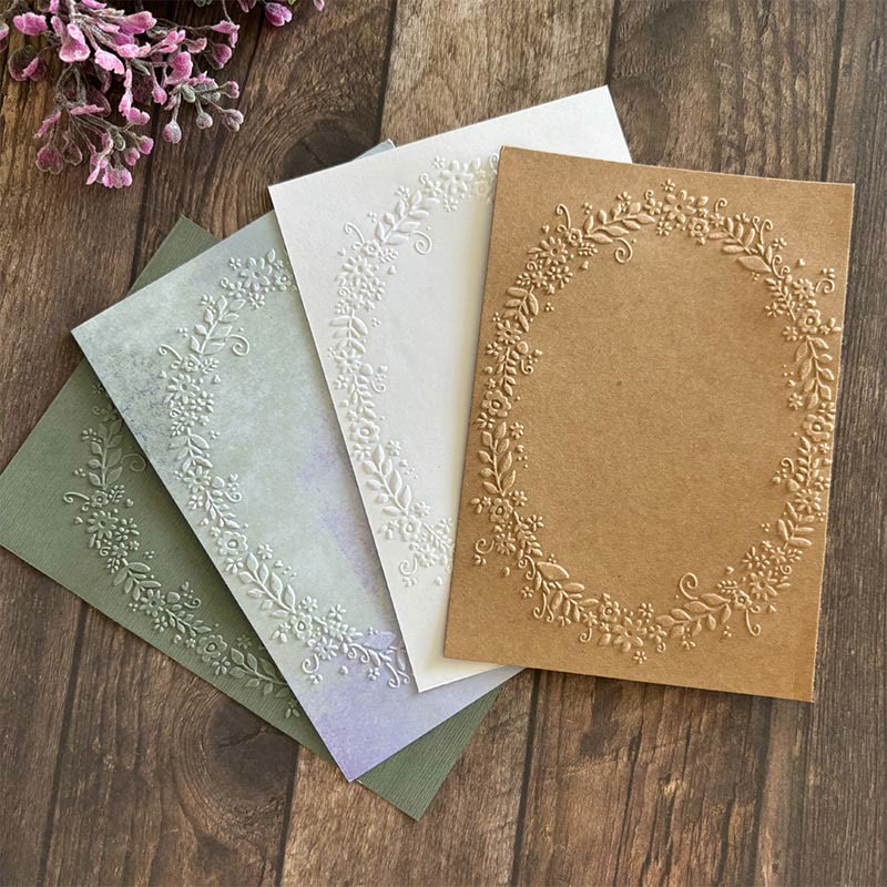 3D Embossed Folder Plant Texture Design For Journal Card Making