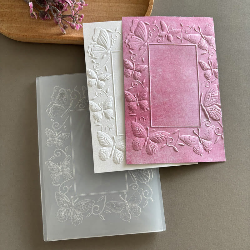 3D Embossed Folder Vlooming Flower Texture Design For Journal Card Making