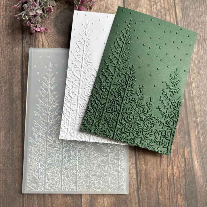 3D Embossed Folder Christmas Floral Texture Design For Journal Card Making