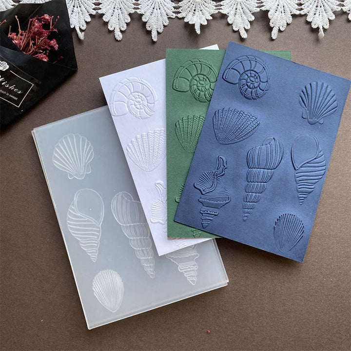 3D Embossed Folder Tools And Shell Texture Design For Card Making