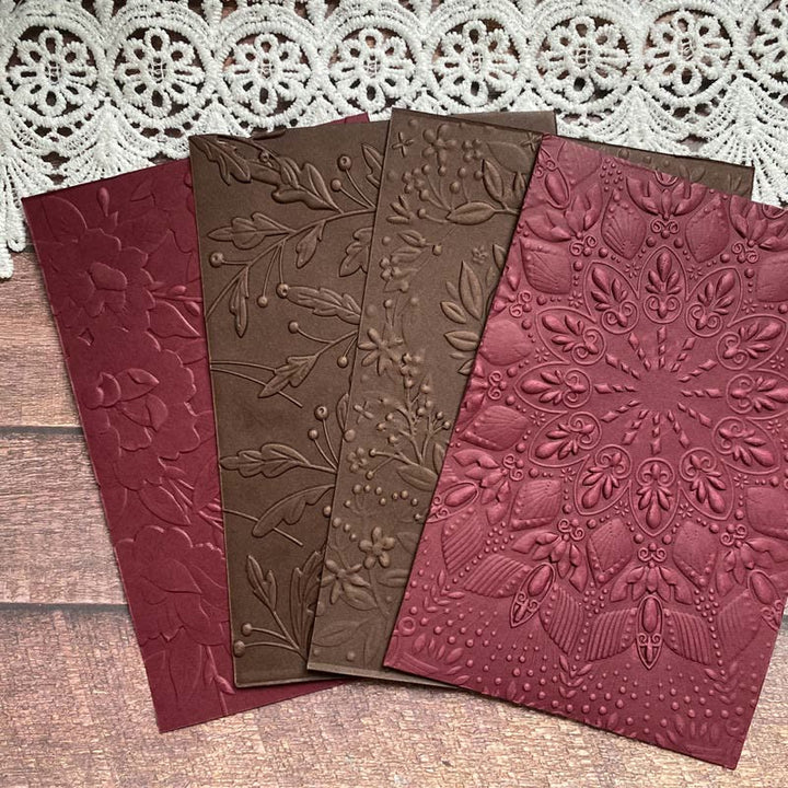 3D Embossed Folder Christmas Leaves Floral Design For Card Making