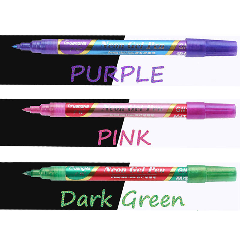 18 Colors Set Highlighter Painting Pen Glitter Gel Pen