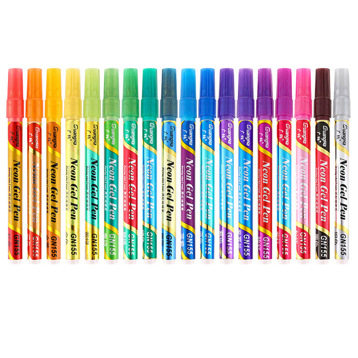 18 Colors Set Highlighter Painting Pen Glitter Gel Pen