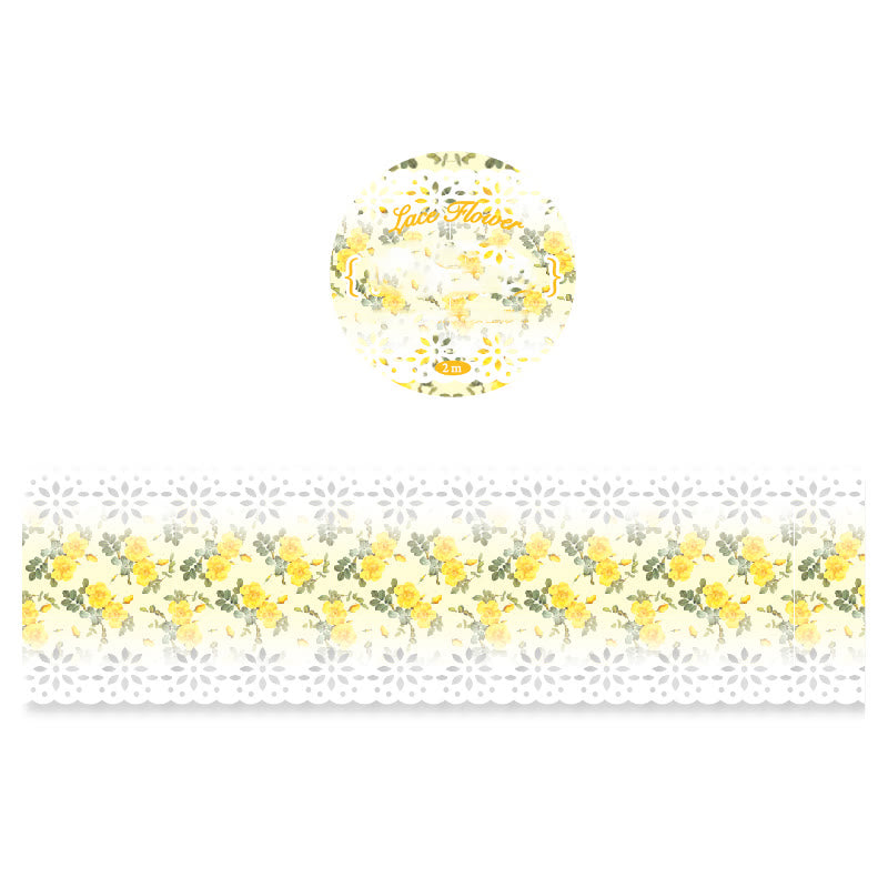 Lace Flower Field Series Washi Tape Loop For Journal Crafts