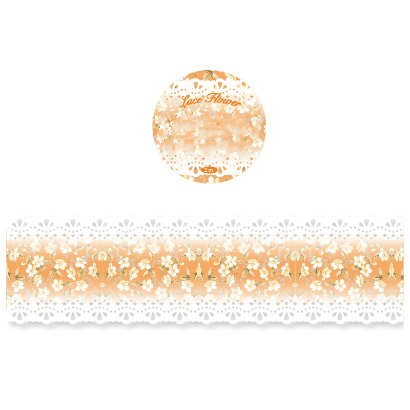 Lace Flower Field Series Washi Tape Loop For Journal Crafts