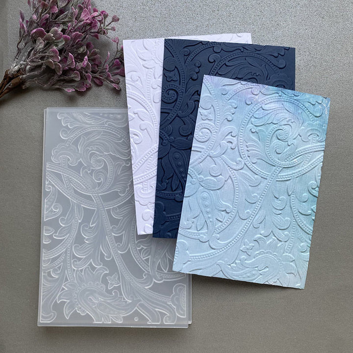 3D Embossed Folder Vintage Texture Design For Journal Card Making