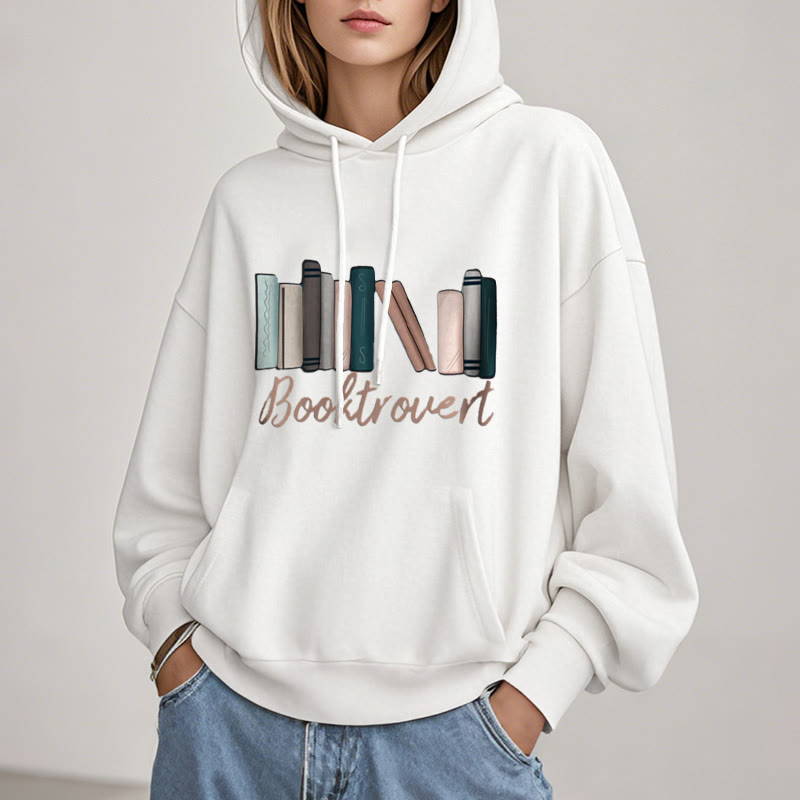 Booktrovert Fleece Hoodie Long Sleeves Comfy Hooded Sweatshirts