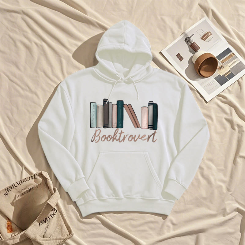 Booktrovert Fleece Hoodie Long Sleeves Comfy Hooded Sweatshirts