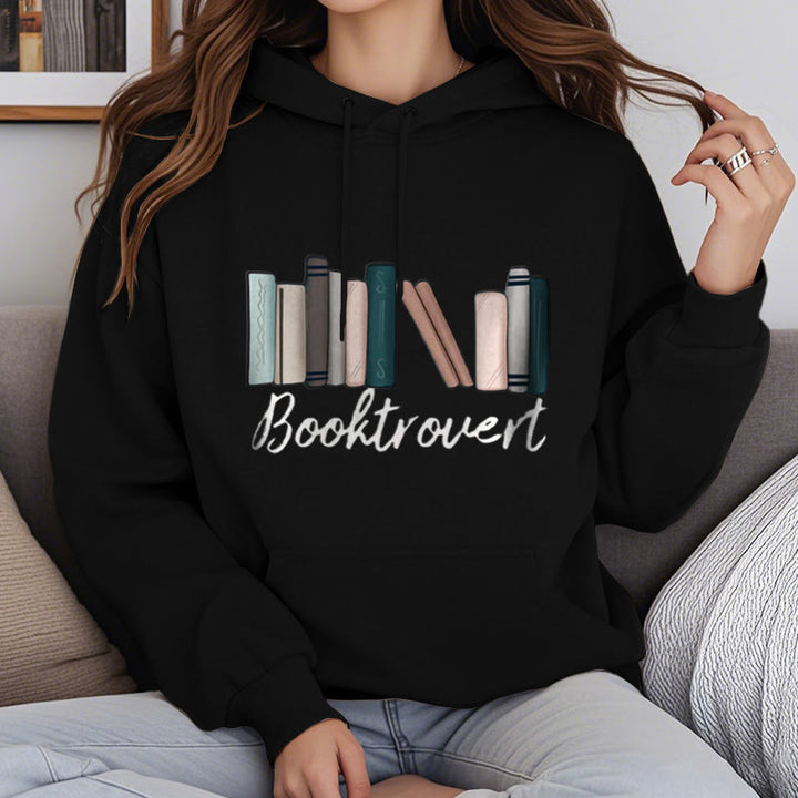 Booktrovert Fleece Hoodie Long Sleeves Comfy Hooded Sweatshirts