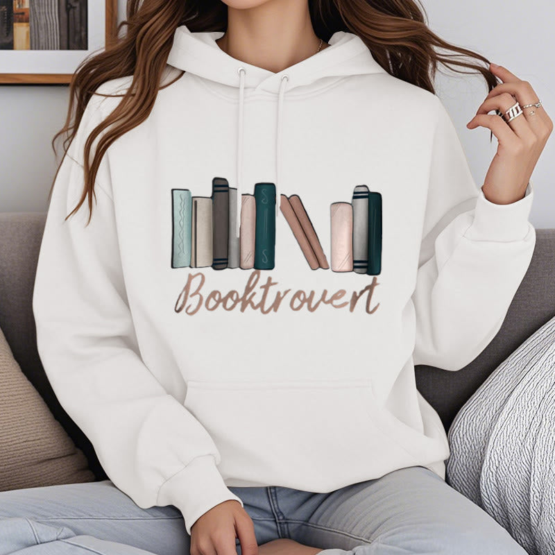 Booktrovert Fleece Hoodie Long Sleeves Comfy Hooded Sweatshirts