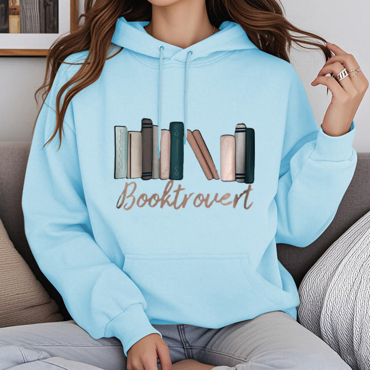 Booktrovert Fleece Hoodie Long Sleeves Comfy Hooded Sweatshirts