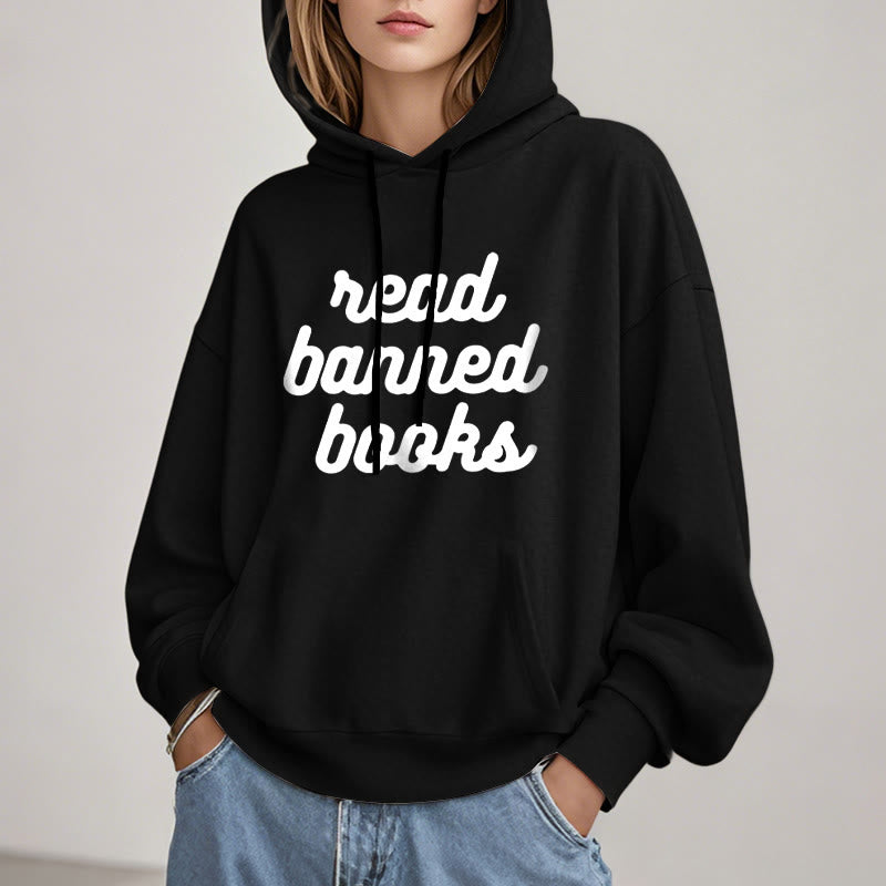 Read Banned Books Fleece Hoodie Long Sleeves Hooded Sweatshirts