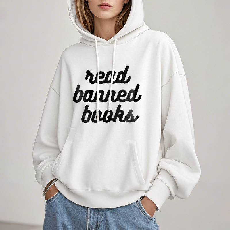 Read Banned Books Fleece Hoodie Long Sleeves Hooded Sweatshirts