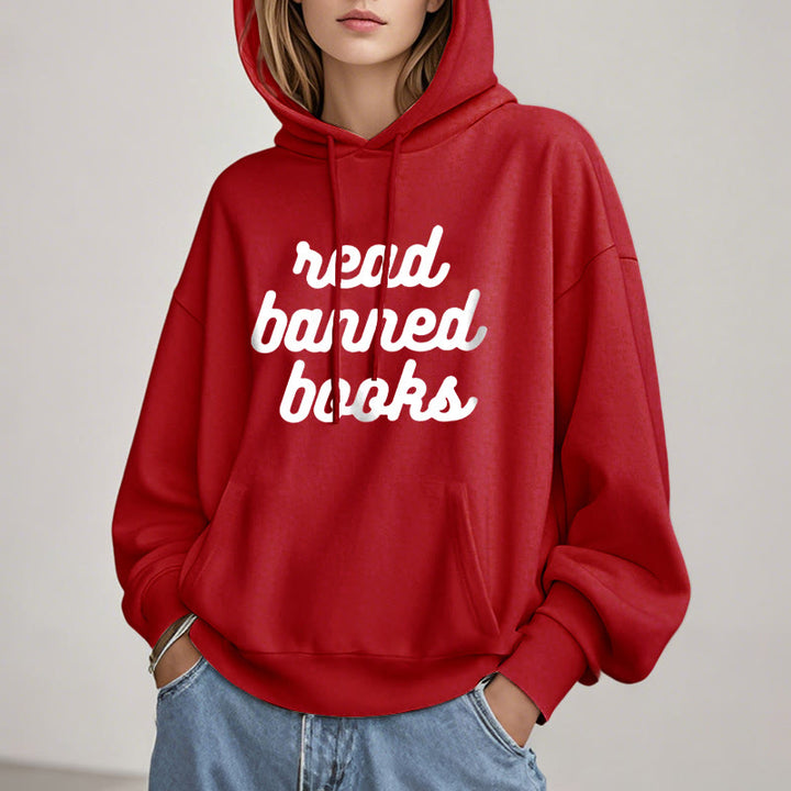 Read Banned Books Fleece Hoodie Long Sleeves Hooded Sweatshirts