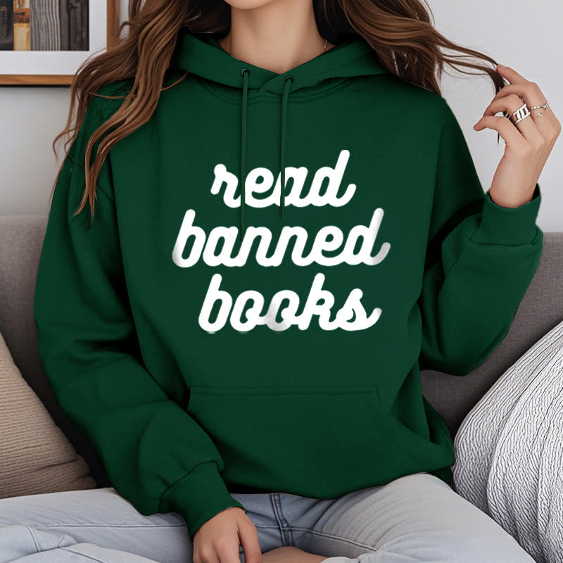 Read Banned Books Fleece Hoodie Long Sleeves Hooded Sweatshirts