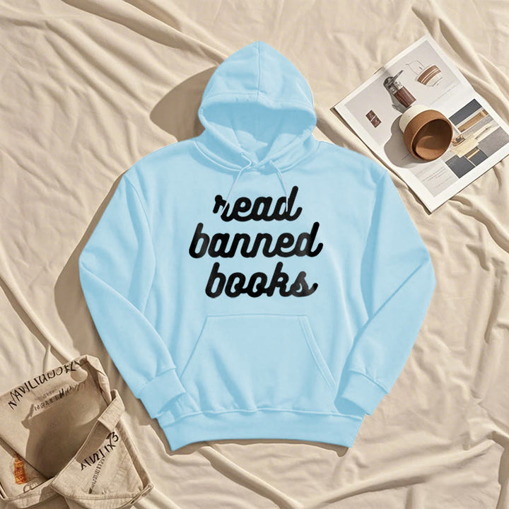 Read Banned Books Fleece Hoodie Long Sleeves Hooded Sweatshirts