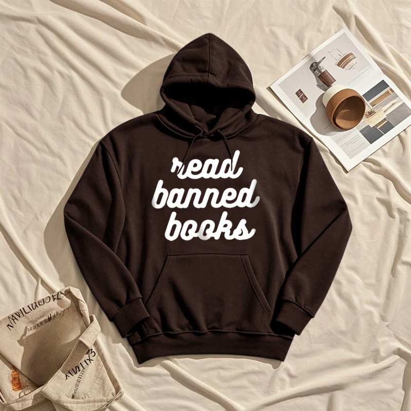 Read Banned Books Fleece Hoodie Long Sleeves Hooded Sweatshirts